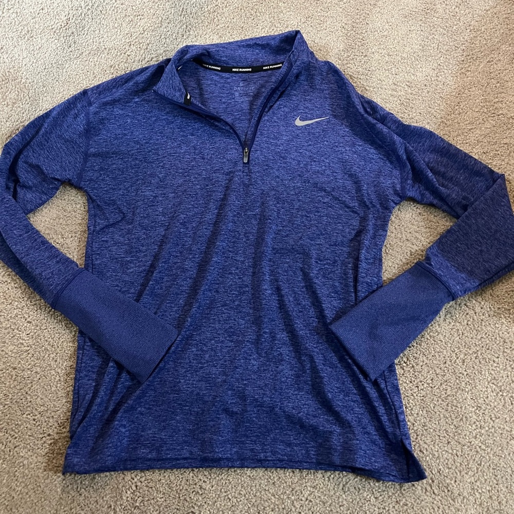 Nike running purple marbled 1/4 zip. Size small. Complete with thumb holes.